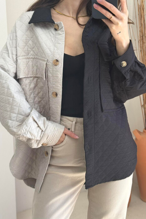 TWO COLORED WOMAN JACKET BLACK-GREY/ZEGR - 5