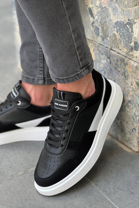 TWO COLORS EVERYDAY MAN SHOES BLACK-WHITE/ZB - KLAUDIO FASHION