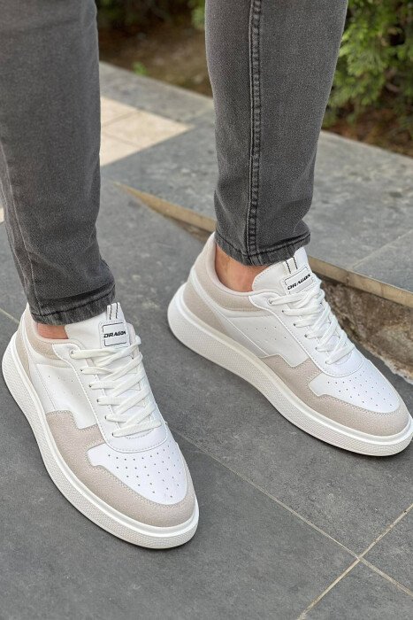 TWO COLORS EVERYDAY MAN SHOES WHITE-E BARDHE - KLAUDIO FASHION