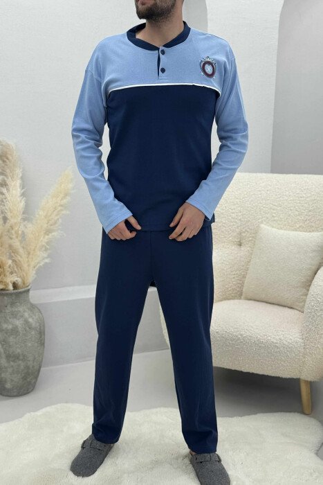 PIZHAME DY NGJYRËSHE PËR MESHKUJ NË NGJYRË BLU - KLAUDIO FASHION
