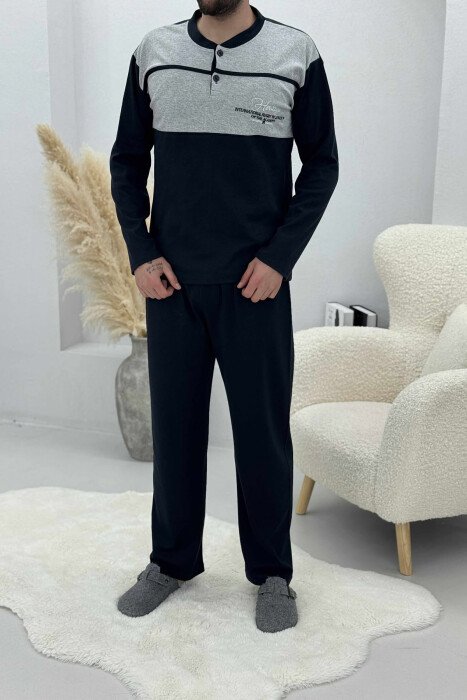 TWO COLORS MEN PYJAMAS LIGHT GREY/GZ - KLAUDIO FASHION