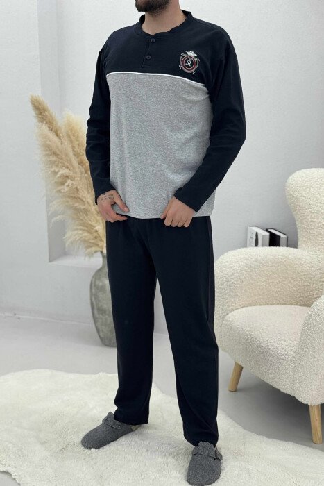 TWO COLORS MEN PYJAMAS LIGHT GREY/GZ - KLAUDIO FASHION
