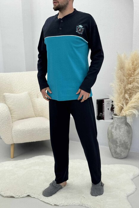 TWO COLORS MEN PYJAMAS LIGHTBLUE/BZ - KLAUDIO FASHION