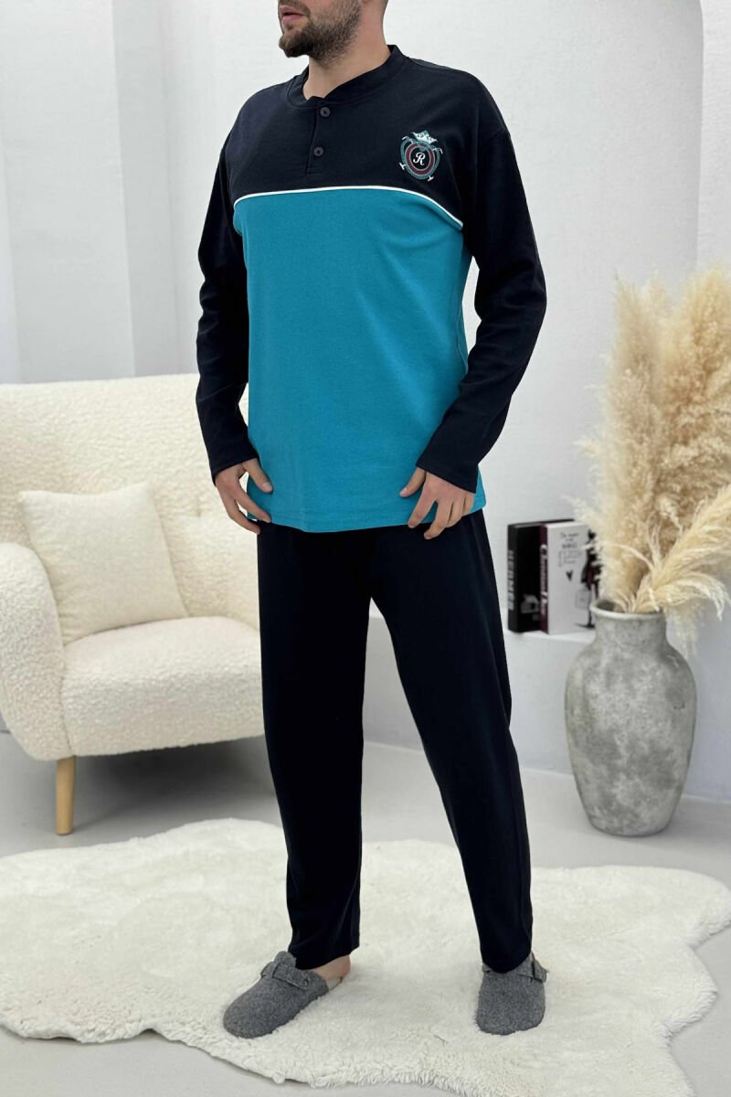 TWO COLORS MEN PYJAMAS LIGHTBLUE/BZ - 1