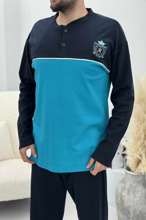 TWO COLORS MEN PYJAMAS LIGHTBLUE/BZ - 2