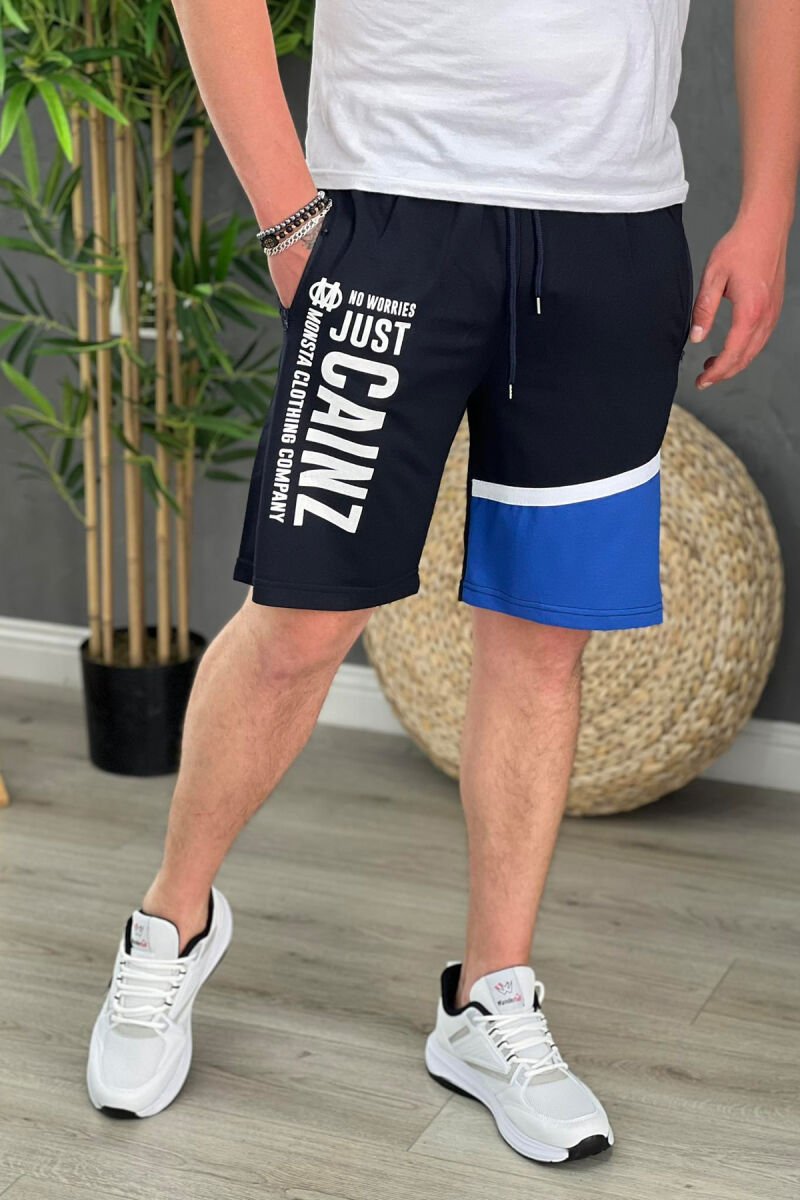 TWO COLORS SHORTS MEN BLUE/BLU - 1