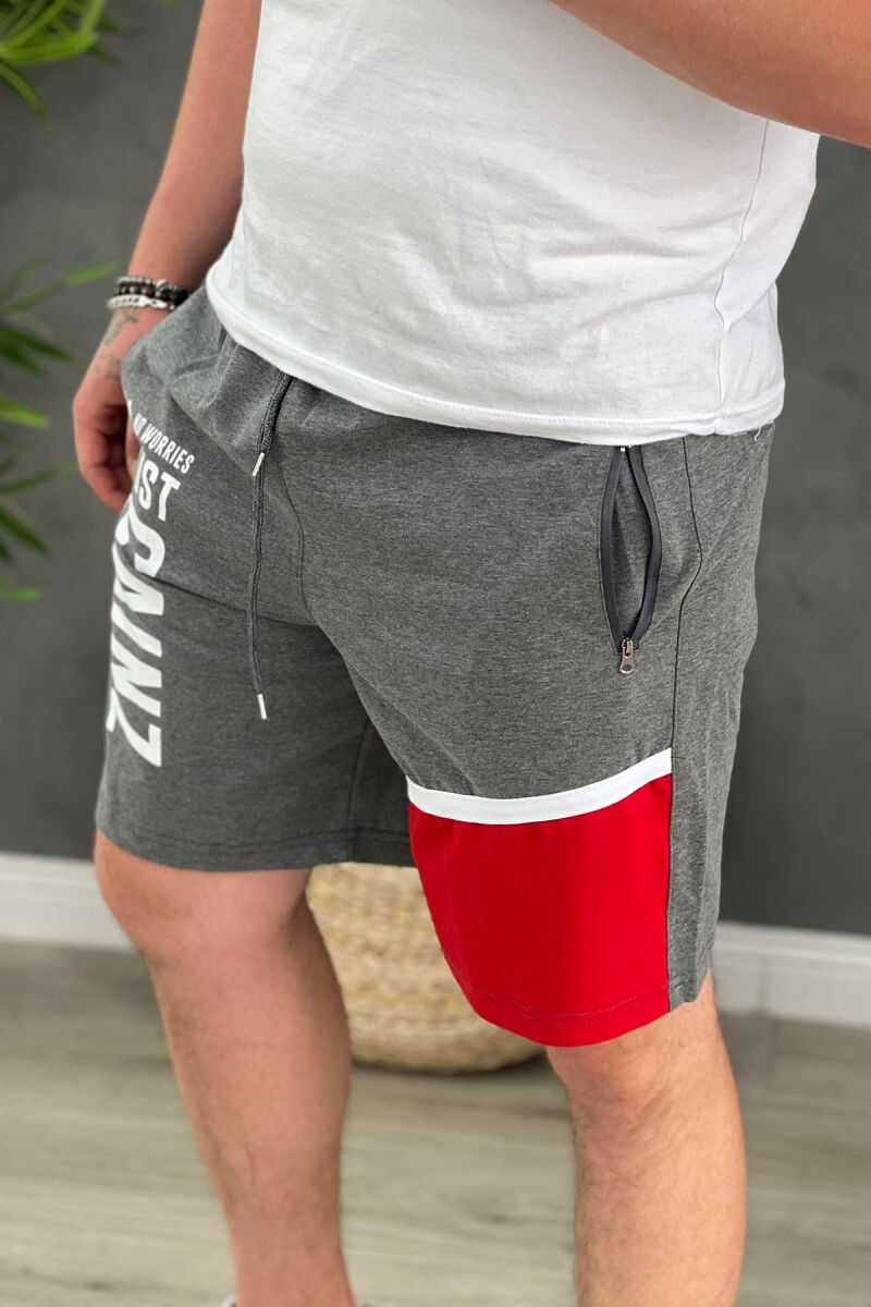 TWO COLORS SHORTS MEN DARK GREY/GEE - 3