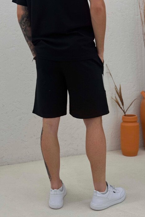 TWO COLORS SIMPLE MEN SHORT SWEATPANTS BLACK/ E ZEZE - 3