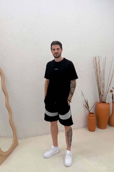 TWO COLORS SIMPLE MEN SHORT SWEATPANTS BLACK/ E ZEZE - KLAUDIO FASHION