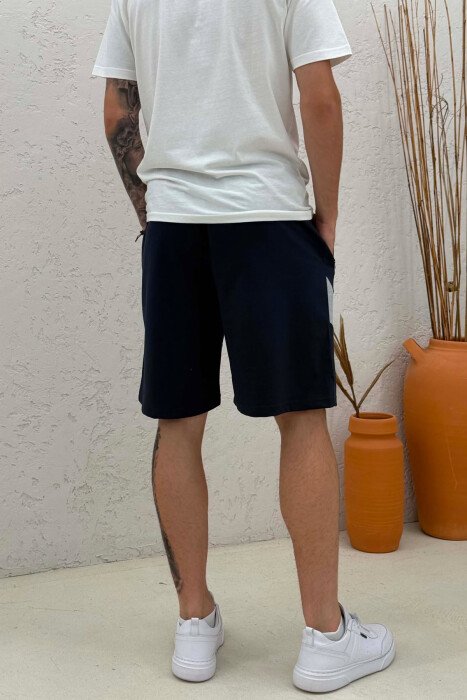 TWO COLORS SIMPLE MEN SHORT SWEATPANTS BLUE/BLU - 3