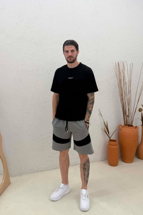 TWO COLORS SIMPLE MEN SHORT SWEATPANTS GREY ASH/GRI HIRI - KLAUDIO FASHION