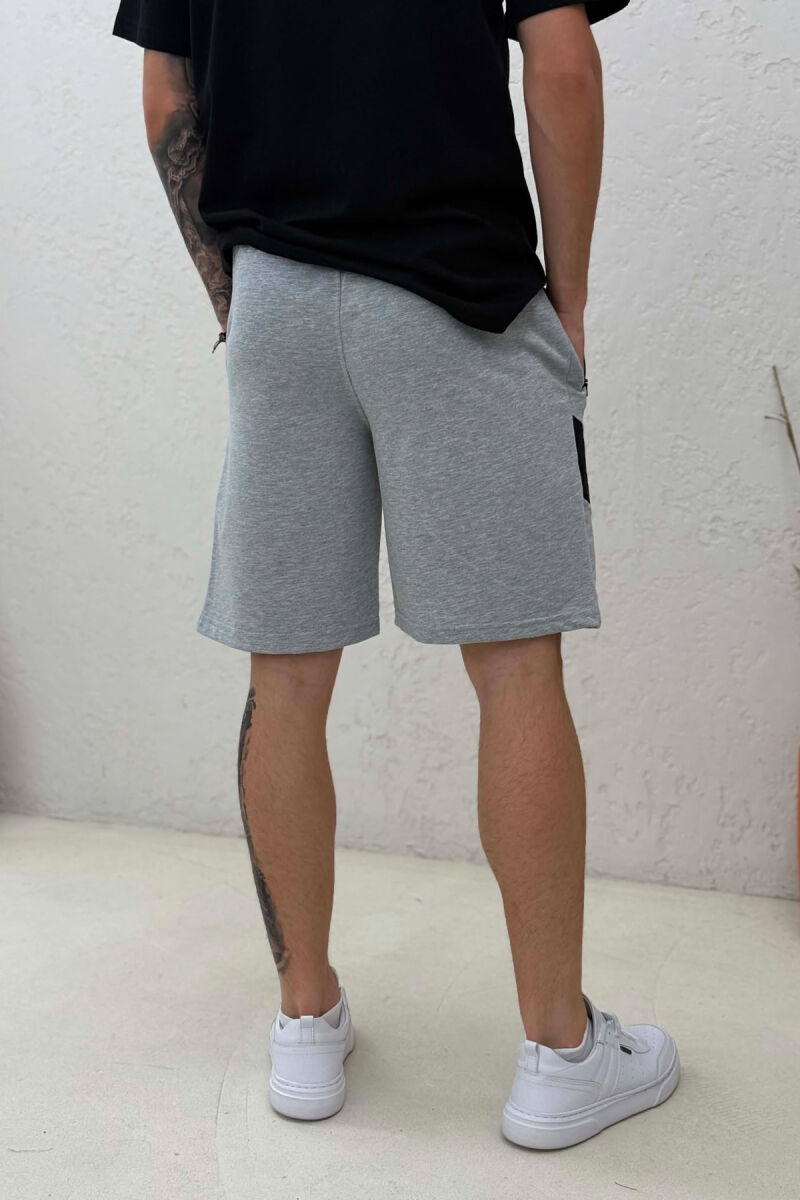TWO COLORS SIMPLE MEN SHORT SWEATPANTS GREY/GRI - 3