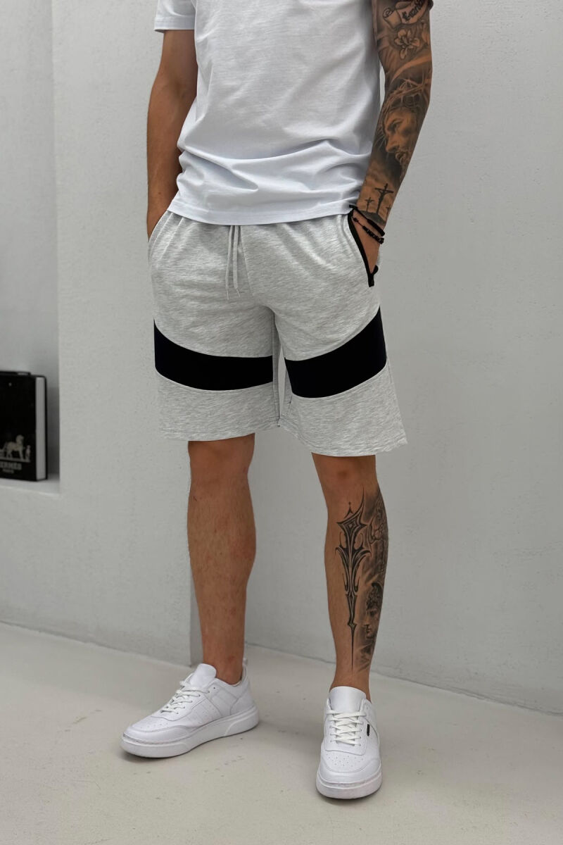 TWO COLORS SIMPLE MEN SHORT SWEATPANTS LIGHT GREY/GZ - 4