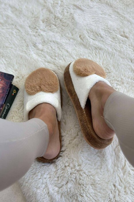 TWO COLORS WOMAN HOME SLIPPERS BEIGE/BEZHE - 1