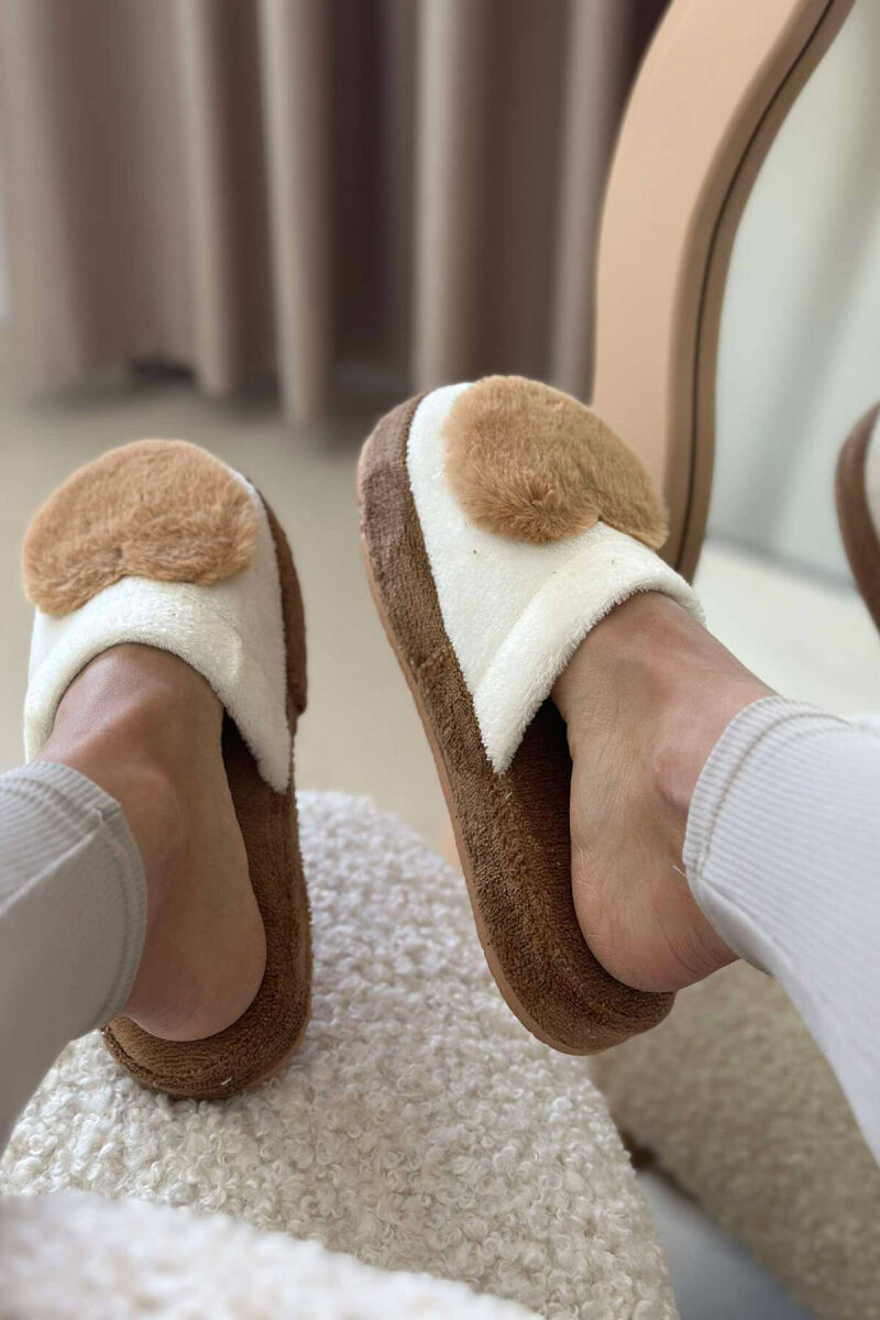 TWO COLORS WOMAN HOME SLIPPERS BEIGE/BEZHE - 4