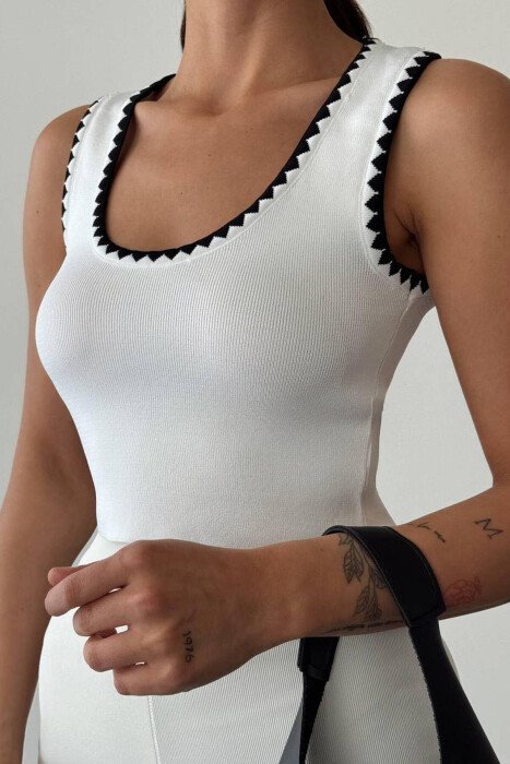 TWO COLORS WOMAN TOP WHITE-E BARDHE - 4