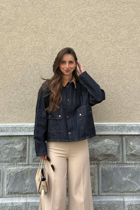 XHAKETE XHINS ME BUTONA PER FEMRA NE NGJYRE BLU TE ERRET - KLAUDIO FASHION