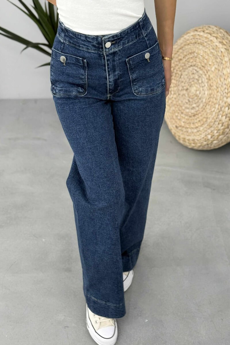 TWO FRONT POCKETS DETAIL WOMEN JEANS BLUE/BLU - 4