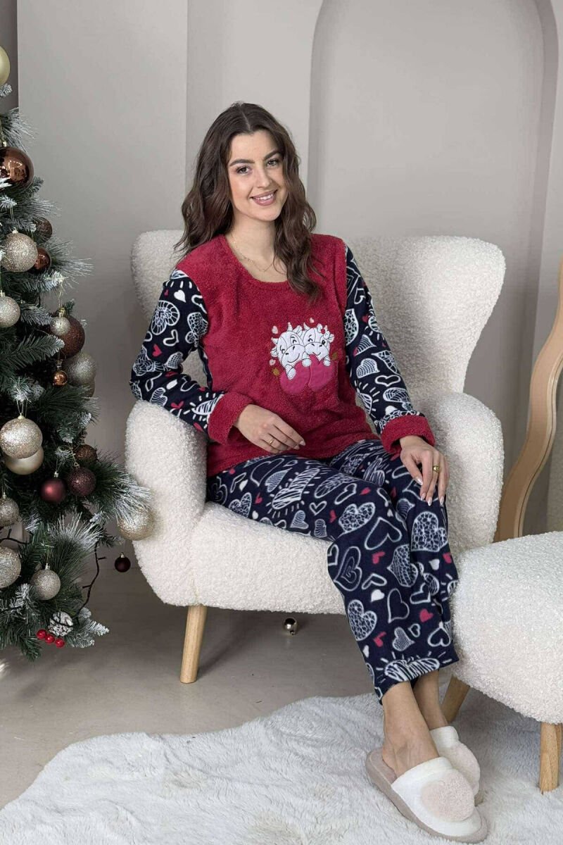 TWO HEARTS WOMEN PYJAMAS BURGUNDY/VISHNJE - 2