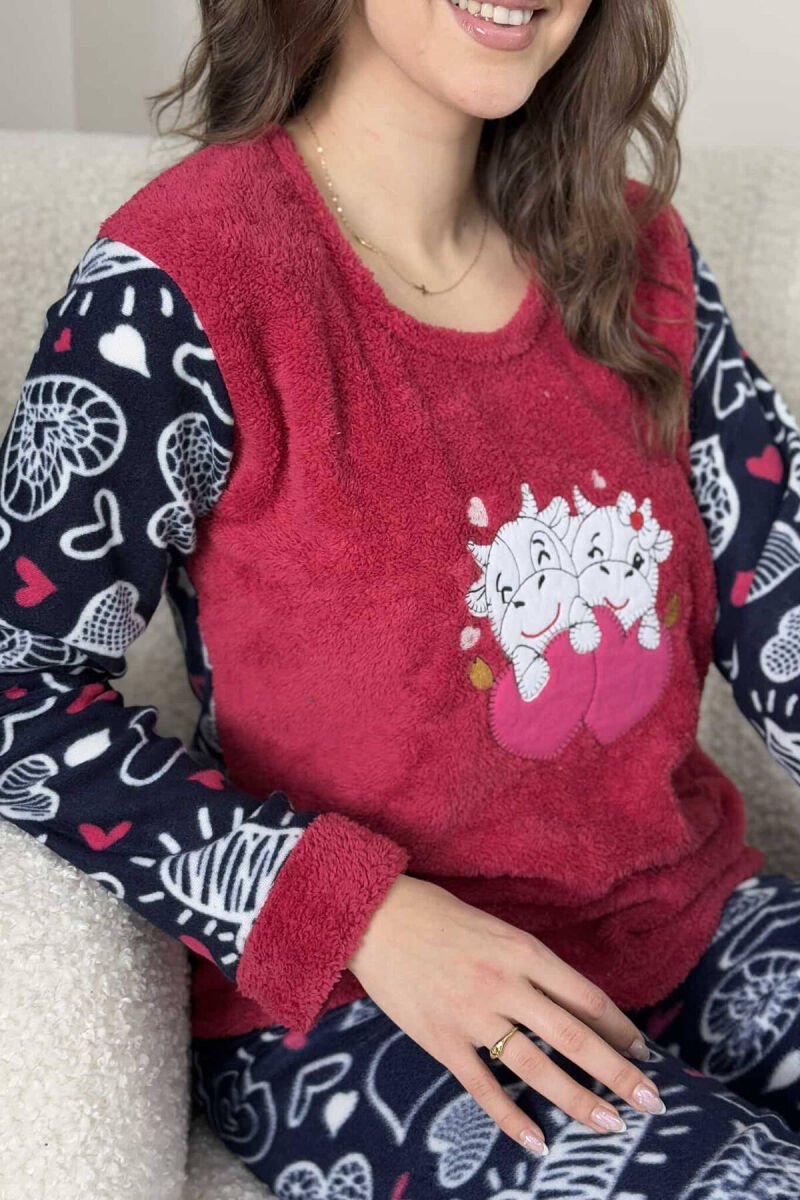 TWO HEARTS WOMEN PYJAMAS BURGUNDY/VISHNJE - 5