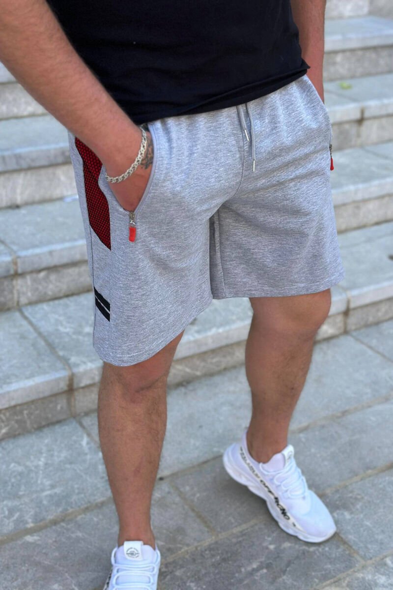 TWO LINES MAN SHORTS GREY/GRI - 1