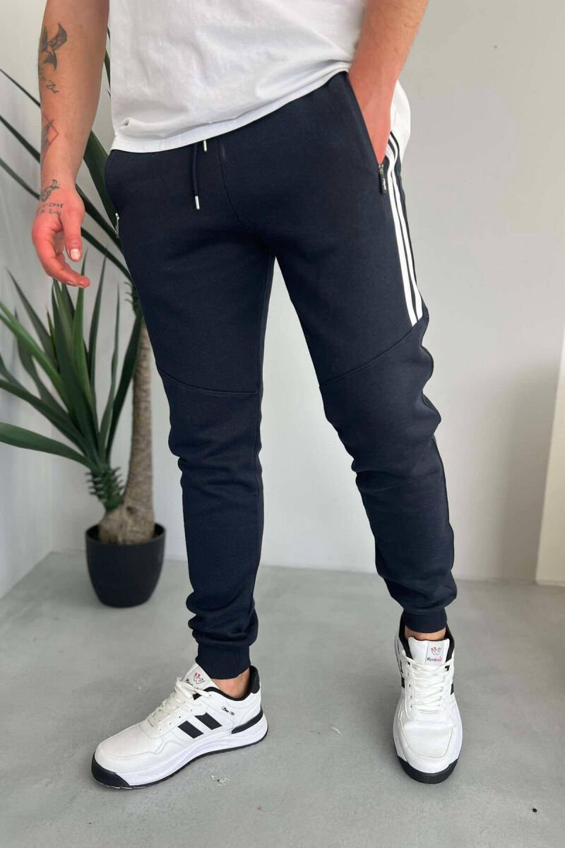 TWO LINES FLUFFY MEN SWEATPANTS BLUE/BLU - 1