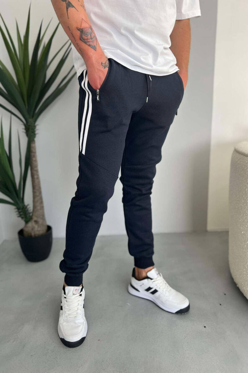 TWO LINES FLUFFY MEN SWEATPANTS BLUE/BLU - 2
