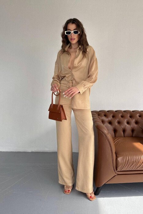 TWO PIECES WOMAN SET BEIGE/BEZHE - KLAUDIO FASHION