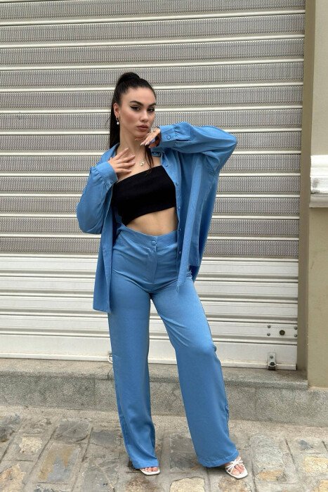 TWO PIECES WOMAN SET LIGHTBLUE/BZ - KLAUDIO FASHION