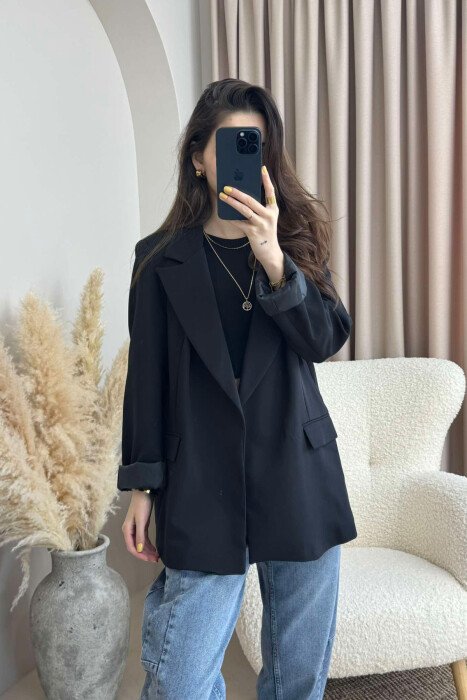 TWO POCKETS JACKET WOMAN BLACK/ E ZEZE - 2
