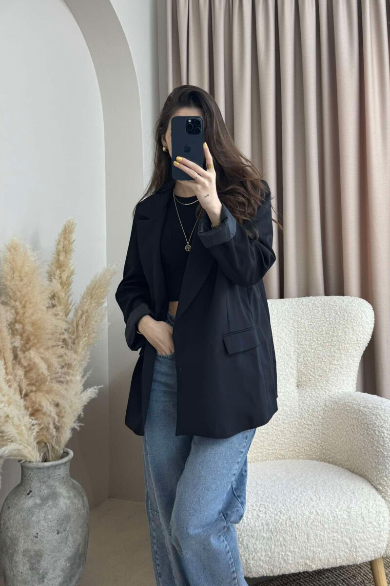 TWO POCKETS JACKET WOMAN BLACK/ E ZEZE - 8