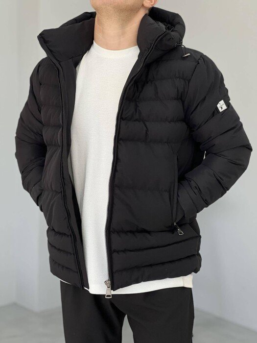 SIMPLE MEN PUFFER JACKET BLACK/ E ZEZE - KLAUDIO FASHION