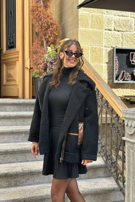 TWO POCKETS WOMEN JACKET BLACK/ E ZEZE - KLAUDIO FASHION
