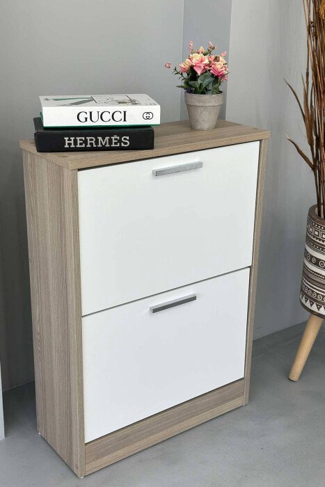 TWO TIER SHOE SHELF BEIGE/BEZHE - 1