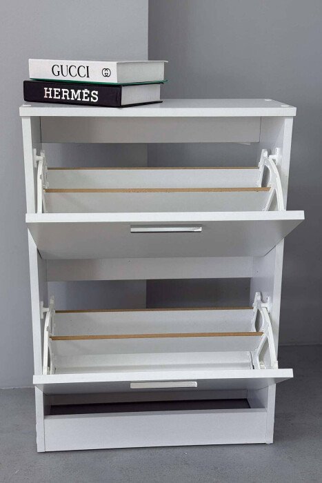 TWO TIER SHOE SHELF WHITE-E BARDHE - 5