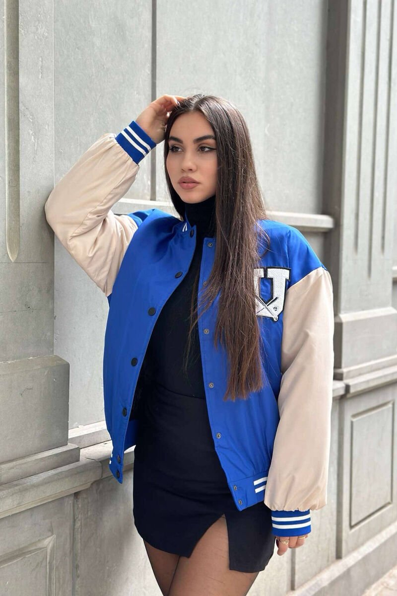 U LOGO BOMBER WOMEN JACKET BLUE/BLU - 8