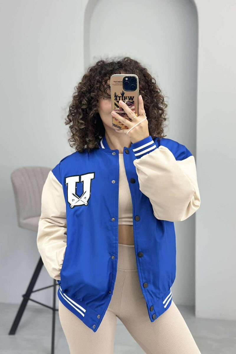 U LOGO BOMBER WOMEN JACKET BLUE/BLU - 2
