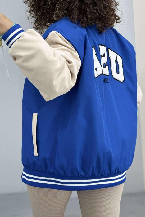 U LOGO BOMBER WOMEN JACKET BLUE/BLU - 5