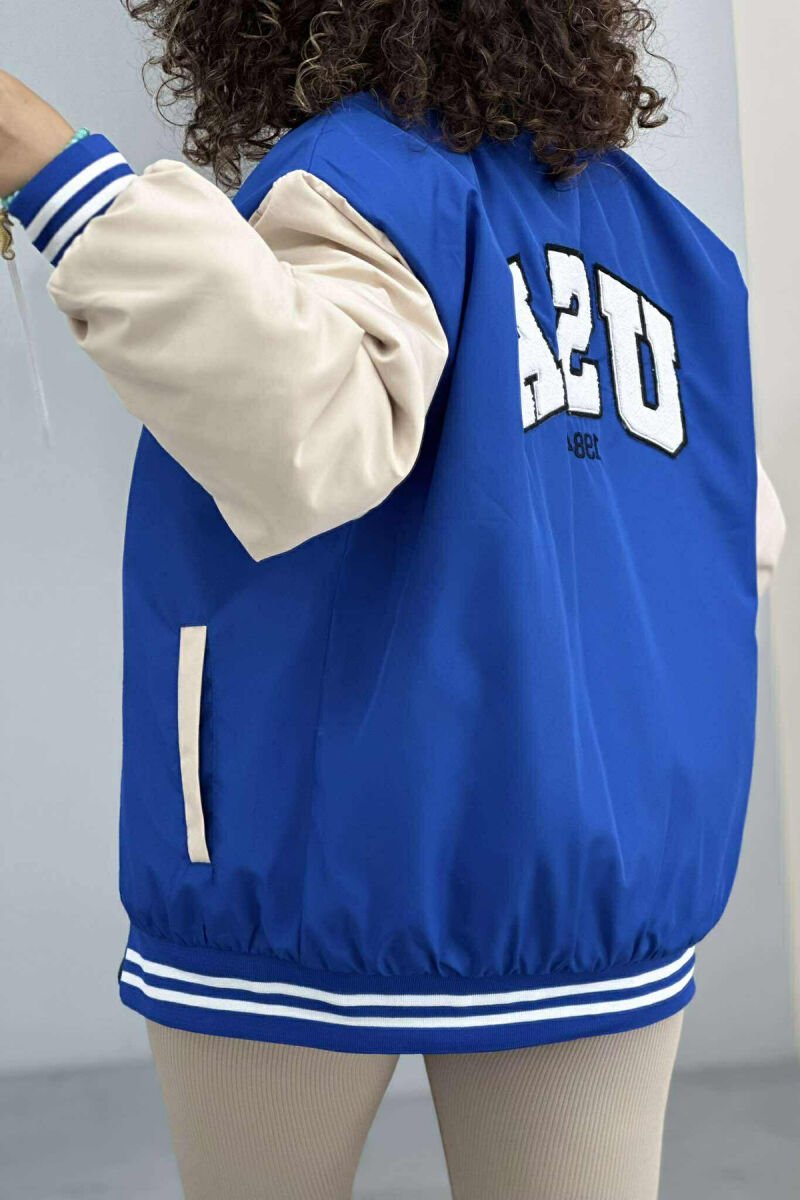 U LOGO BOMBER WOMEN JACKET BLUE/BLU - 5