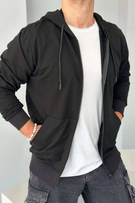 UNISEX ZIPPER SIMPLE JACKETS BLACK/ E ZEZE - KLAUDIO FASHION