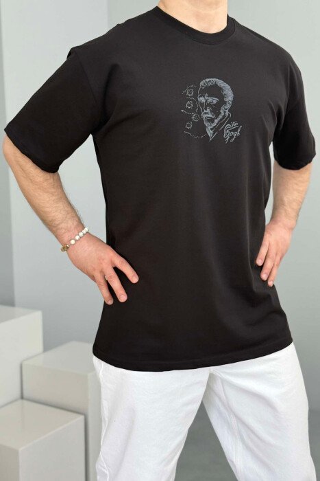 VAN GOGH FRONT & BACK DESIGN MEN T-SHIRT BLACK/ E ZEZE 