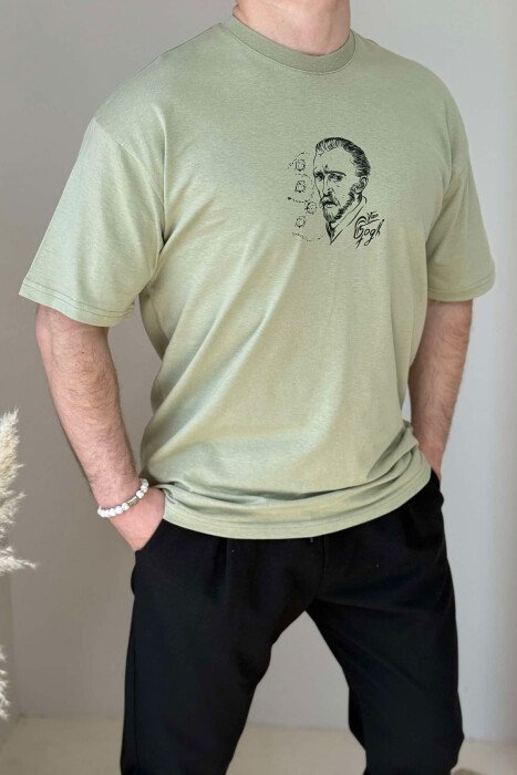 VAN GOGH FRONT & BACK DESIGN MEN T-SHIRT MINT/MENTE - 1
