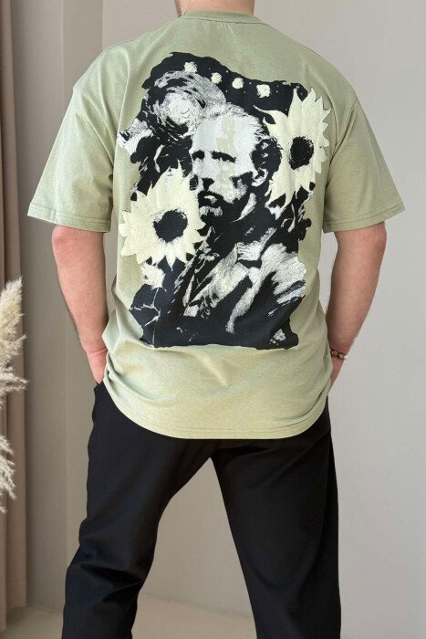 VAN GOGH FRONT & BACK DESIGN MEN T-SHIRT MINT/MENTE - 2