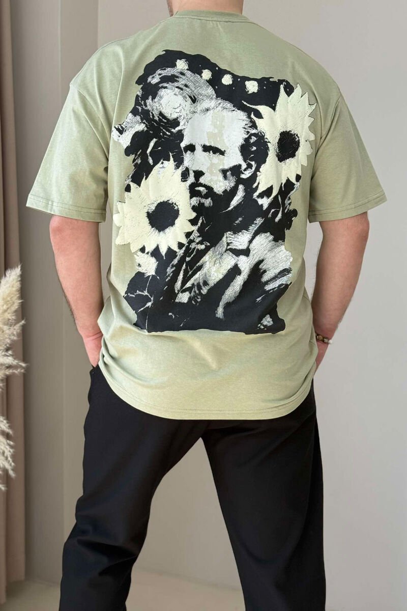 VAN GOGH FRONT & BACK DESIGN MEN T-SHIRT MINT/MENTE - 2