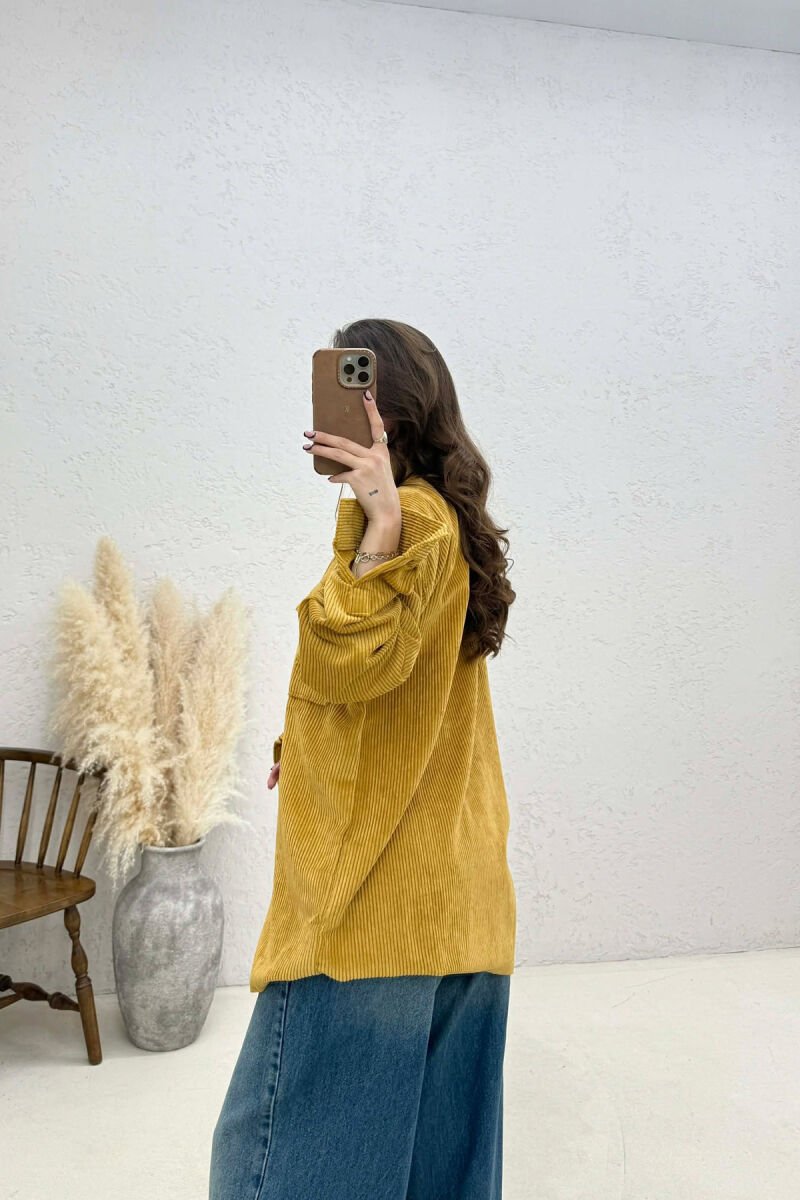FRONT POCKETS WOMAN SHIRT MUSTARD/MUSTARDE - 2