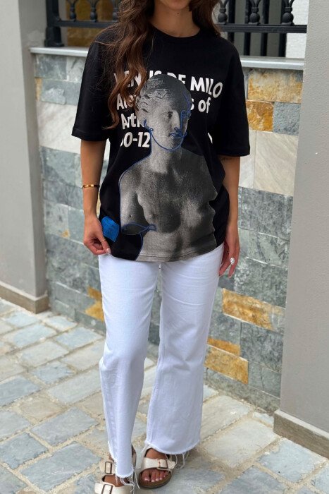 VENUS FRONT DESIGN WOMAN T-SHIRT BLACK/ E ZEZE - 2