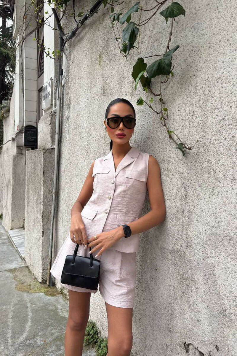 VEST+SHORTS ONE COLOR SIMPLE WOMEN SET VINEGAR/UTHULL - 2