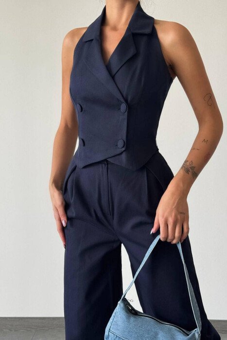 VEST+TROUSERS WOMAN SET BLUE/BLU - KLAUDIO FASHION