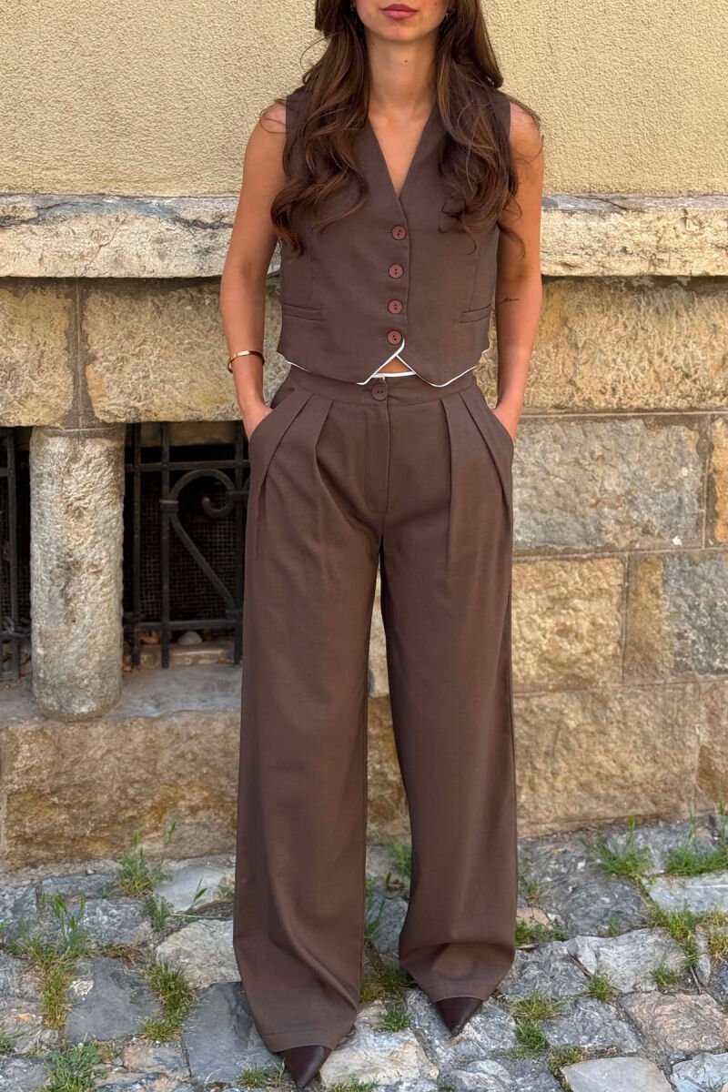 VEST+TROUSERS WOMAN SET BROWN/KAFE - 6