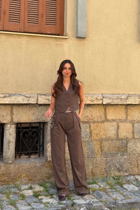 VEST+TROUSERS WOMAN SET BROWN/KAFE - 2
